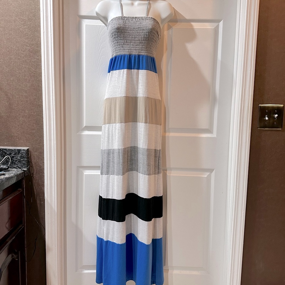 Striped Halter Maxi Dress